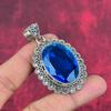 London Blue Topaz Pendant, 925 Solid Sterling Silver Gemstone Jewelry, Handmade Pendant, For Thanksgiving