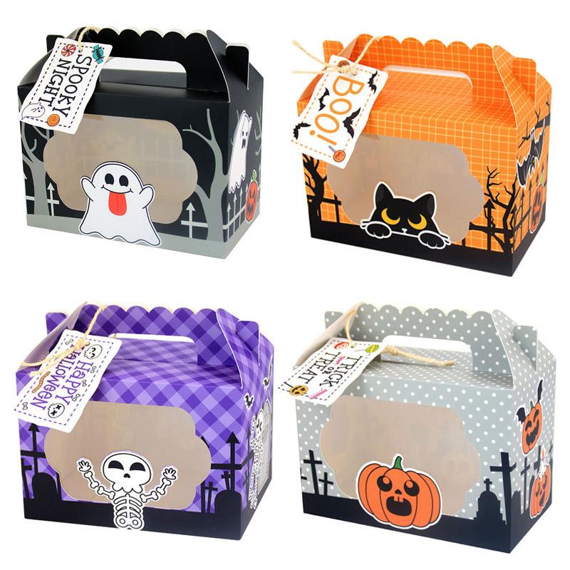 Портативная упаковочная коробка для десертов, 5 шт., оконная упаковочная коробка для конфет, упаковочная коробка, подарок на Хэллоуин