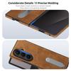 For Samsung Galaxy Z Fold7 5G Magnetic Case Rotating Kickstand Leather Coated PC Phone Cover