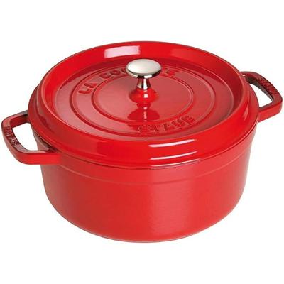 Staub Кокот Круглый Вишня Большой Эмалированная Кастрюля Ручной Литой Подходит для Индукционных Плит Японский Круглый Кокот "Пико 26см" [Авторизованный Продукт] 40509-840