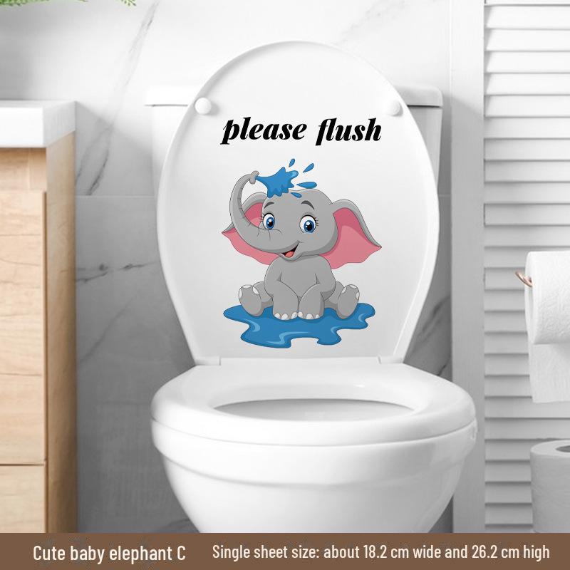 Милые водонепроницаемые наклейки на стену в виде слона для ванной комнаты - модель MT23060