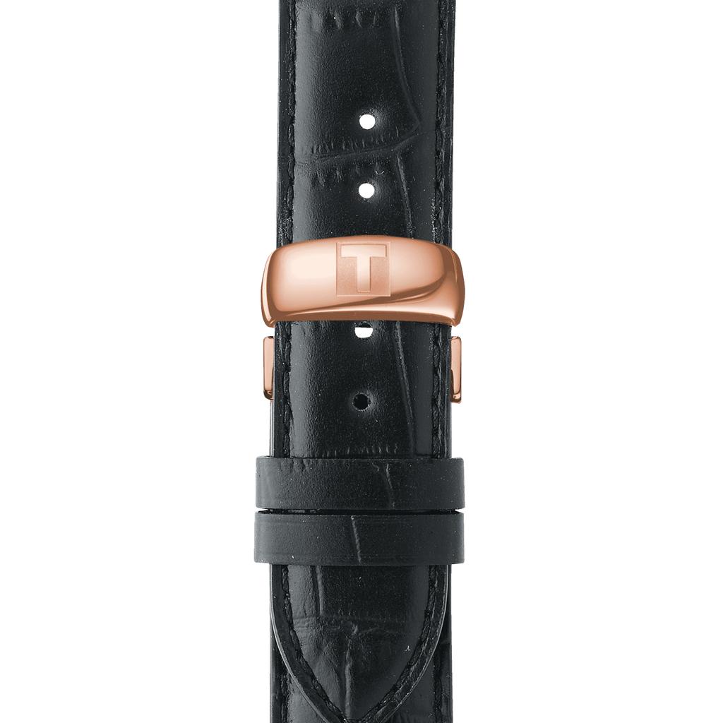 Tissot Мужские модные часы T006.407.36.053.00 с черным циферблатом и кожаным ремешком
