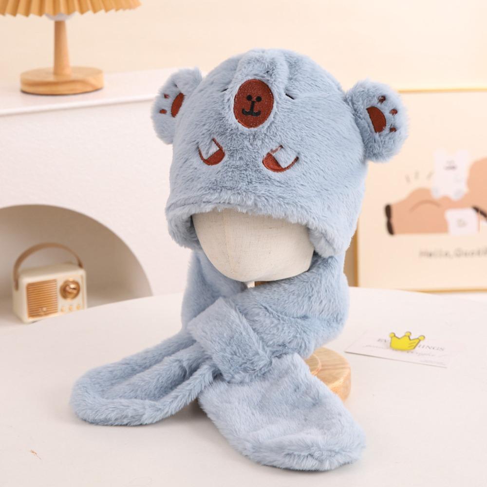 Коралловый флис Капибара пушистая шапка повседневная детская зимняя шапка детский комплект шапка шарф протектор для ушей