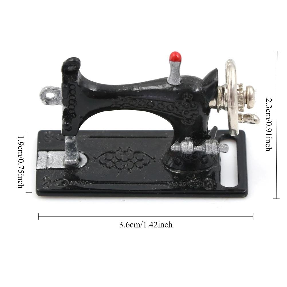 Металлическая швейная машина, украшение миниатюры кукольного домика 1:12 Длина шкалы 3,5 см