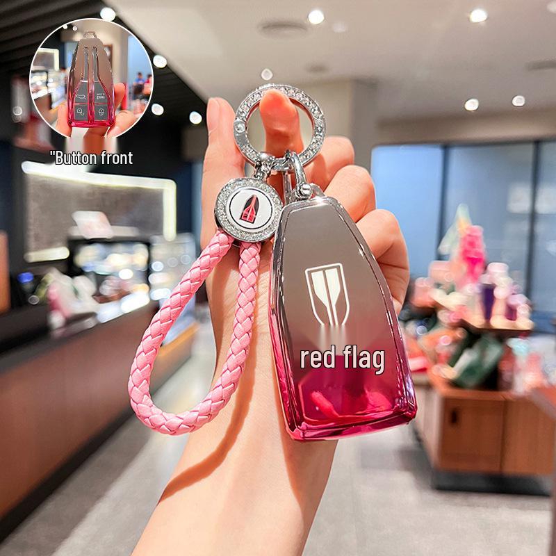 Чехол для ключа Hongqi HS5 2022: Совместим с моделями H9, H5, H7, HS7, HS9 - Роскошный унисекс автомобильный чехол и держатель для ключей