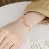 Fashion Arc Adjustable Water Wave Pattern Girls Jewelry Opening Bangle Women Gift Simple Bracelet