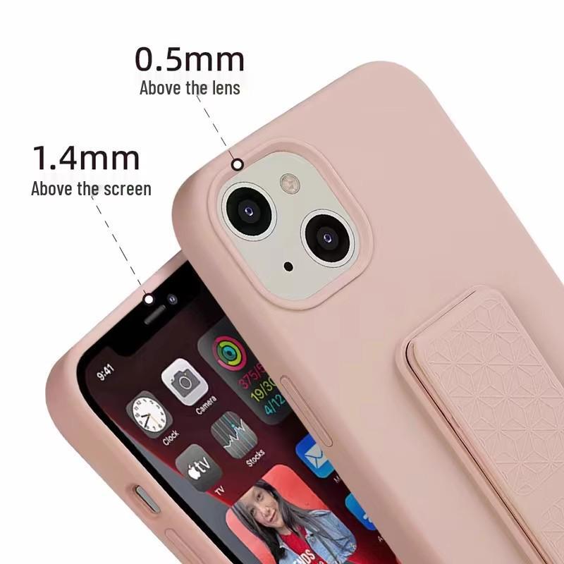 Складной чехол-подставка из жидкого силикона для iPhone 16/15 Pro Max/14