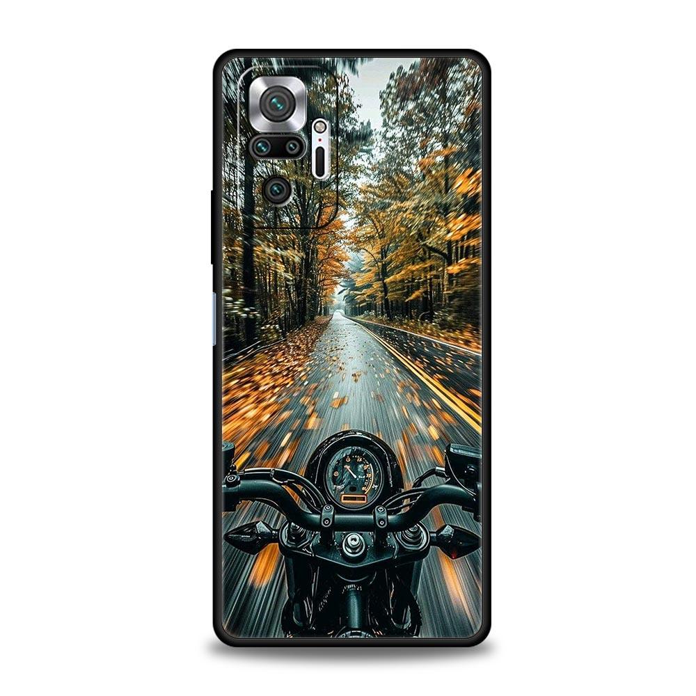 Чехол для телефона для Xiaomi Redmi Note 14 13 12 Pro Plus 5G 9S 9 10 11 4G 14C 13C 12C 10C 9C 9A Мягкий чехол Крутой мотоцикл