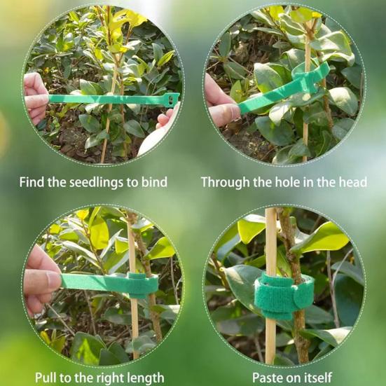 100 шт. Регулируемые подвязки для растений Рождественский венок Подвесные ремешки Нейлоновые садовые кабельные стяжки Украшение перил лестницы и двери