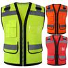 Work Safety Vest Zipper Pockets Hi Vis Mesh Vest Reflective Work Clothes Men Construction Vest