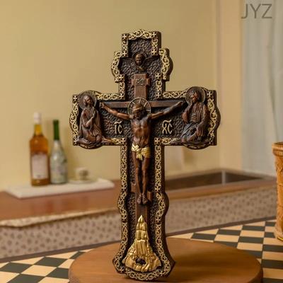 Святая резьба Деревянные поделки Принадлежности для православной церкви для настенного искусства Настенный крест Статуя Мадонны