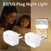 Светодиодный ночник с розеткой EU US и датчиком движения, 3 цвета, беспроводные ночники для детей, спальни, коридора, лестницы, туалета