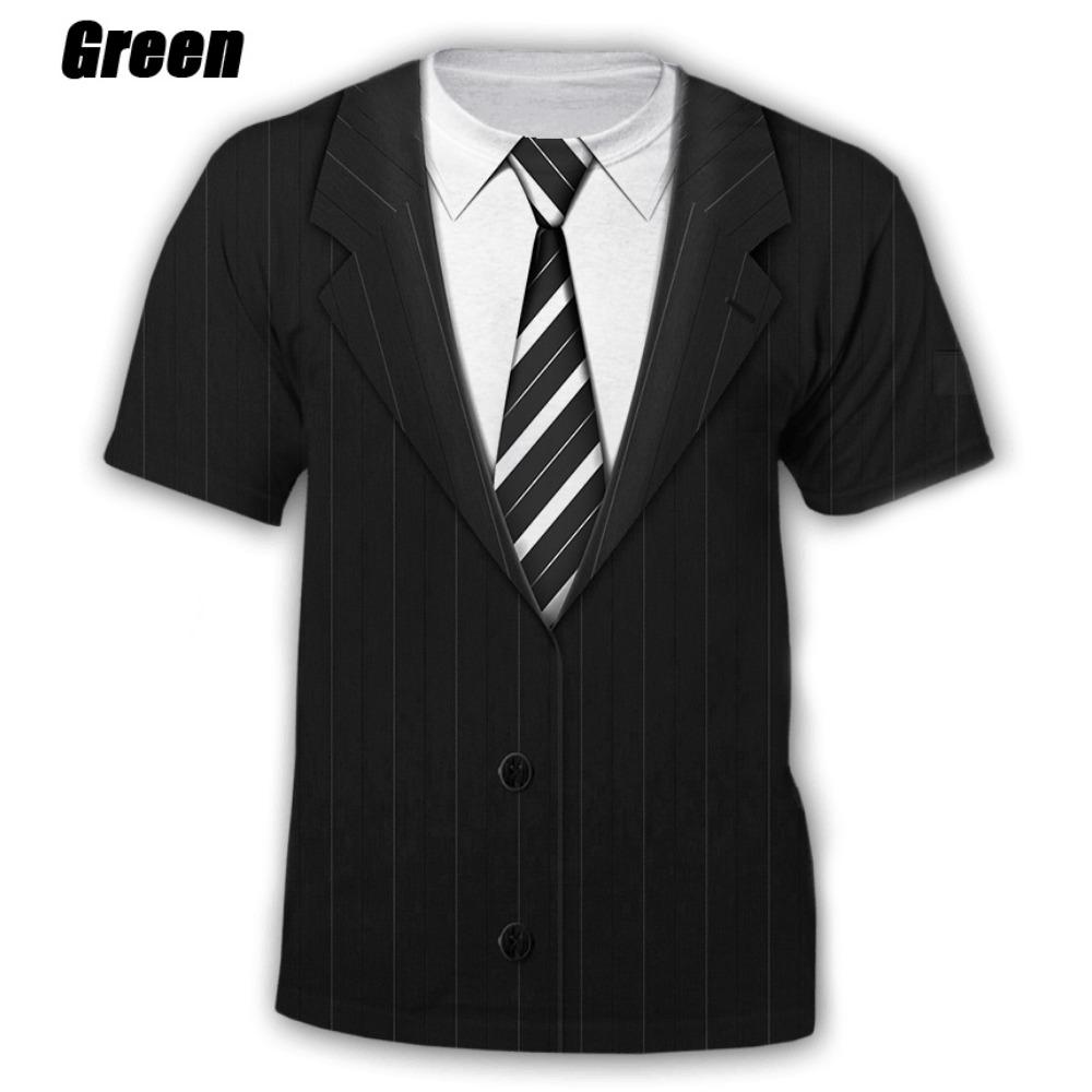 Men's Clothing Summer Fashion Funny Fake Suit 3D T Shirt Tuxedo Bow Tie 3D Printed T-shirts Men Summer Streetwear Tees Tops