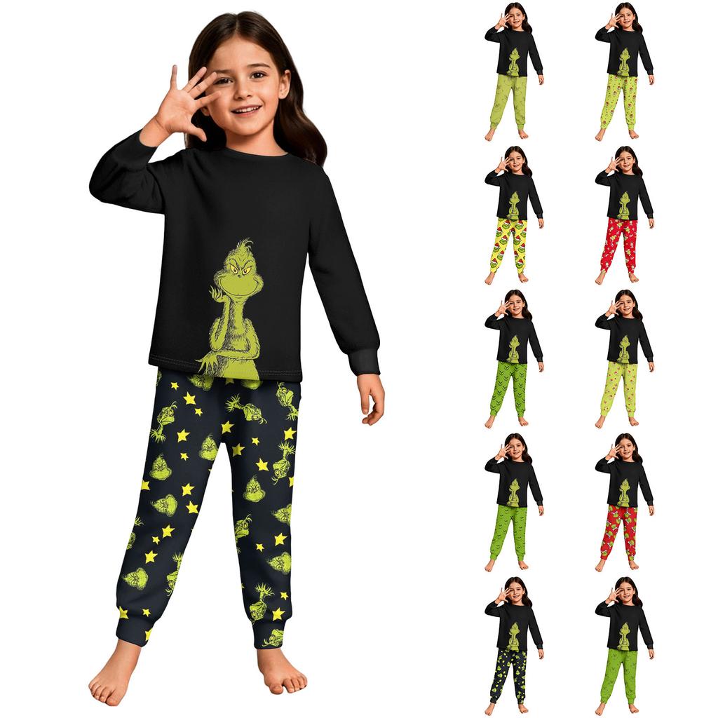 Children's Boys And Girls Thin Two-piece Long-sleeved Pants Two-piece