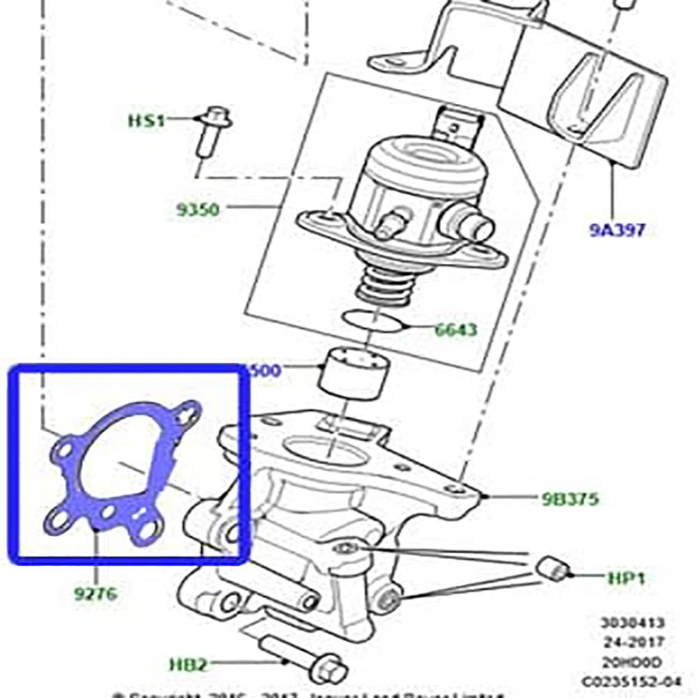Pressure Fuel Pump Gasket LR025257 For Land Rover LR2 Range Rover EVOQUE 12-18