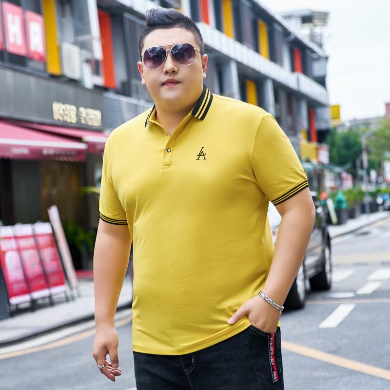 Новые толстые мужские рубашки поло больших размеров с простыми лацканами, повседневные футболки из ледяного хлопка с короткими рукавами