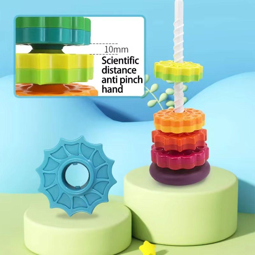 Montessori Rotating Screw Bolt Toys Perception Training Stacking Rainbow Tower  Infant