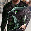 Fashion Eagle Graphic Men's T-shirts Trend Spring Autumn 3D Printed Long Sleeve T-shirts Casual Streetwear Oversized Pullovers