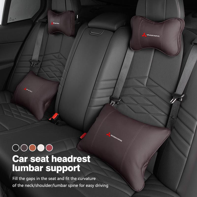Car Universal Neck Pillow Protection Lumbar Headrest Backrest Cushion For Mitsubishi Outlander Lancer L200 ASX Pajero Grandis