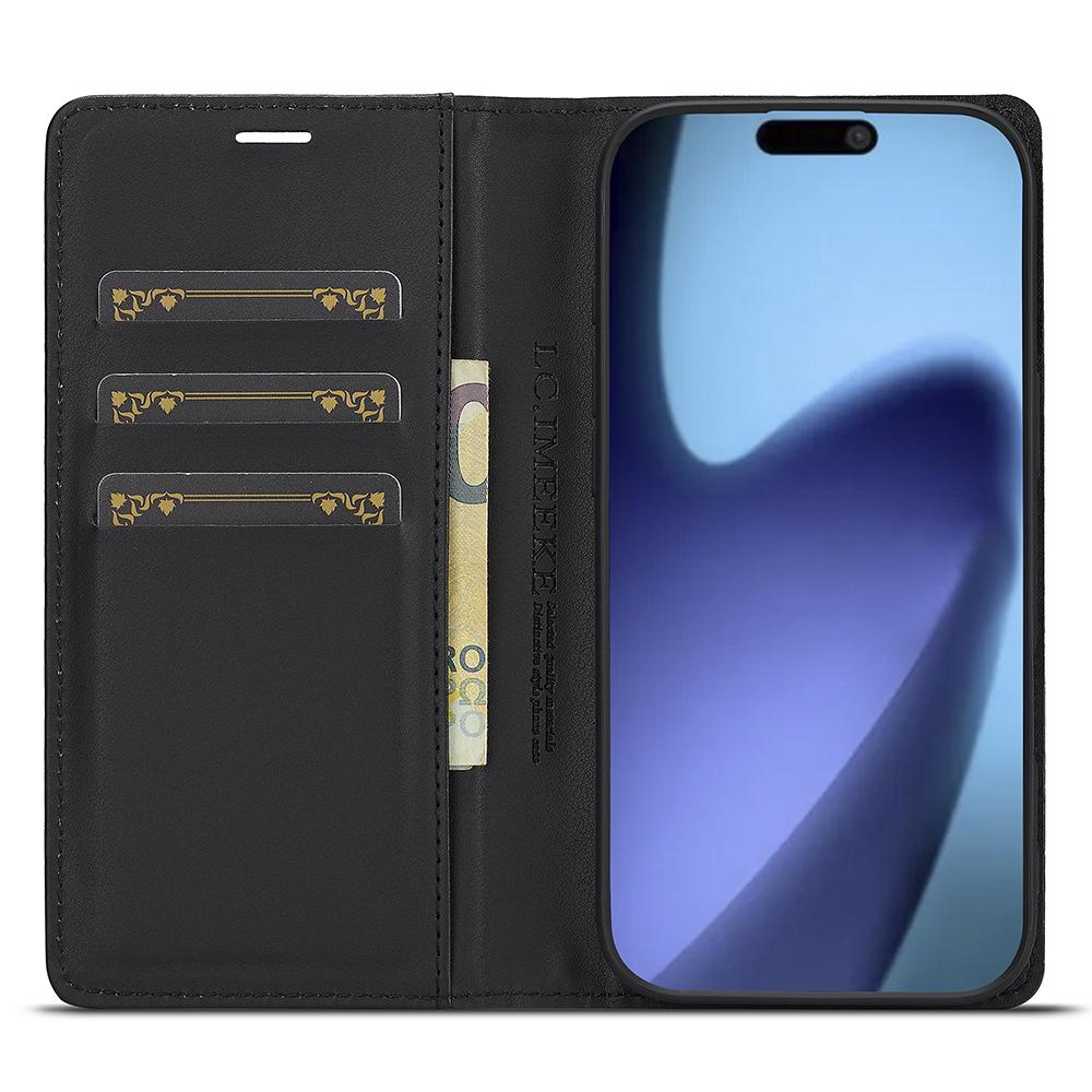 LC.IMEEKE For iPhone 17 Air Wallet Case Carbon Fiber Texture Leather Phone Cover