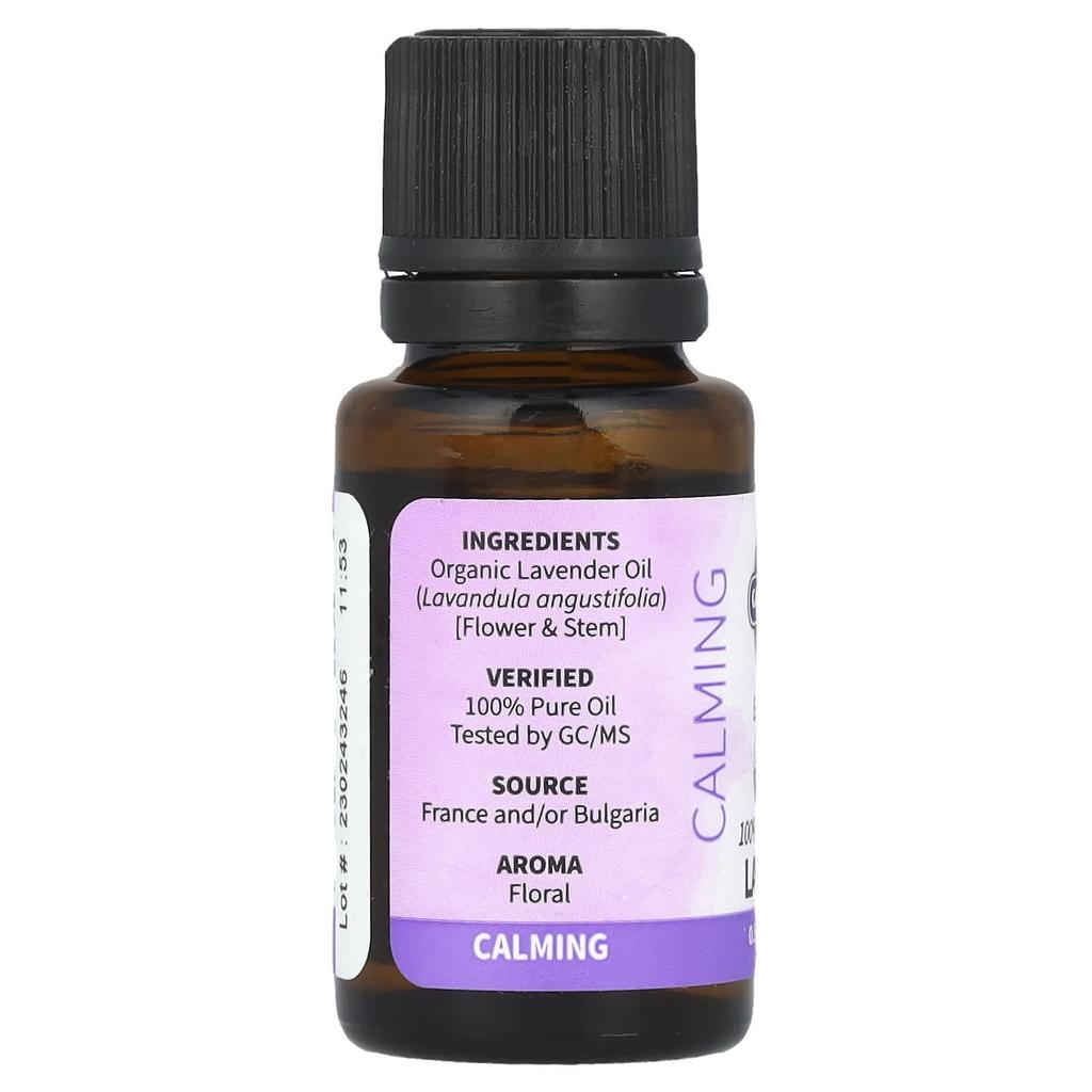 100% Pure Organic Essential Oil, Calming, Lavender, 0.5 Fl Oz (15 Ml)