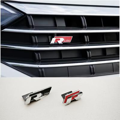 3D Металлическая Эмблема Логотипа Автомобиля R RLine Эмблема Значок Наклейка на Переднюю Решетку