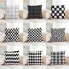 Черно-белая клетчатая декоративная наволочка для подушки, спальня, гостиная, квадратная наволочка для подушки