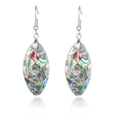 Натуральные серьги-крючки, кулон из бусинок в форме раковины с пузырьками, новозеландские оливковые серьги-подвески