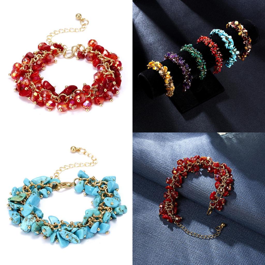 Crystal Beaded Bracelet For Men And Women With Geometric Design For Travel Gift