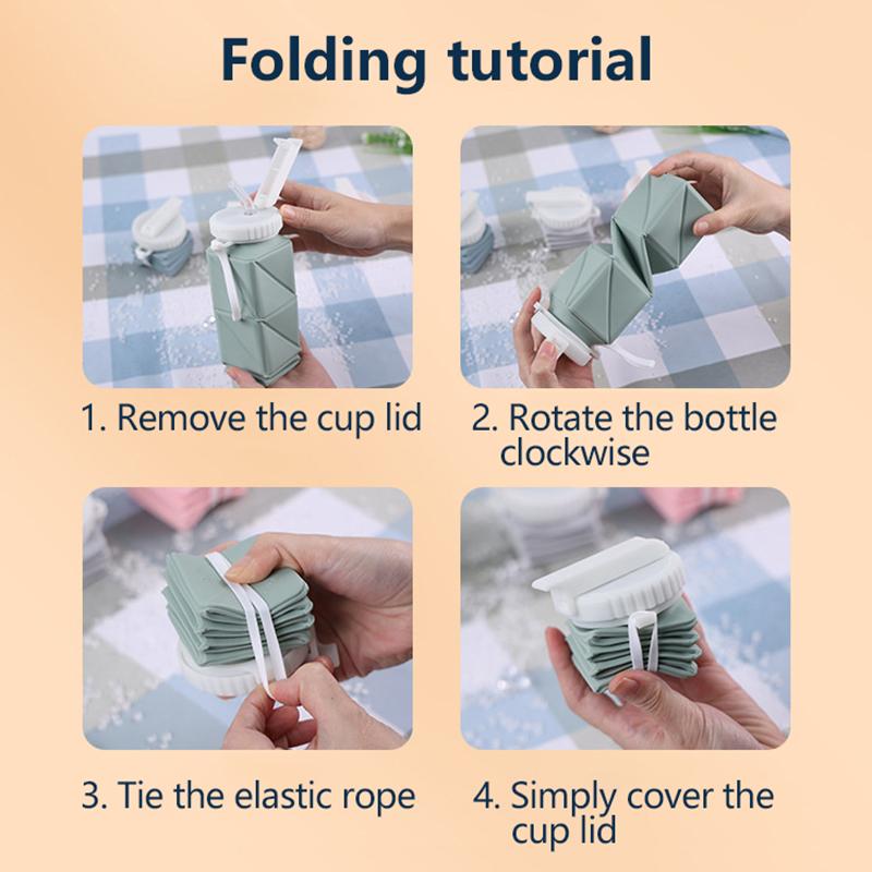 Складные бутылки для воды 610 мл | Легкие складные силиконовые бутылки для воды без BPA, герметичные | Крутящаяся кружка для воды для путешествий