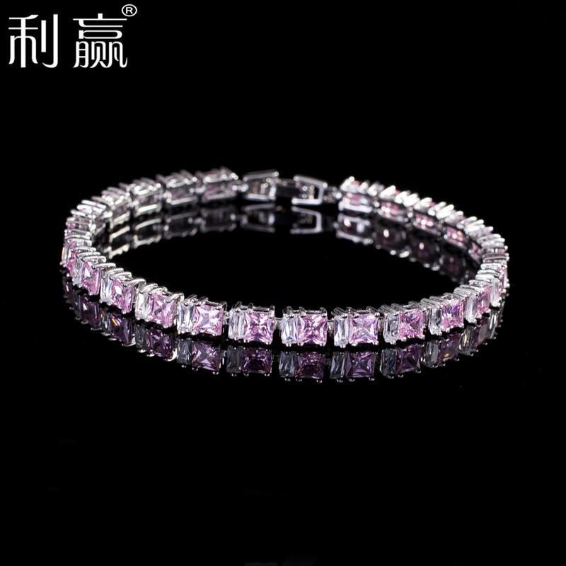 South Korea Aaa Zircon Bracelet Simple Girl Accessories Electroplated Real White Gold Color Retention Lasting