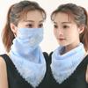 Thin Sleeves Sunscreen Face Mask Chiffon Half Face Cover Scarf Mask Sleeves Set  Women's
