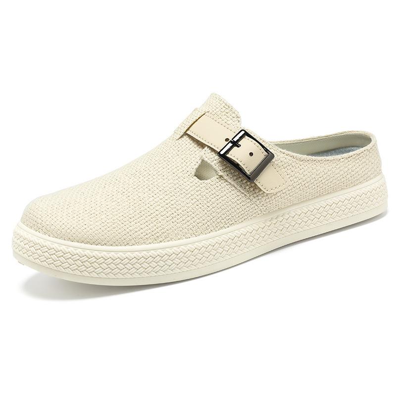 Men's Shoes Summer Breathable Low-top Casual Shoes Outer Slippers Home Trendy Cloth Shoes Comfortable Dad Shoes