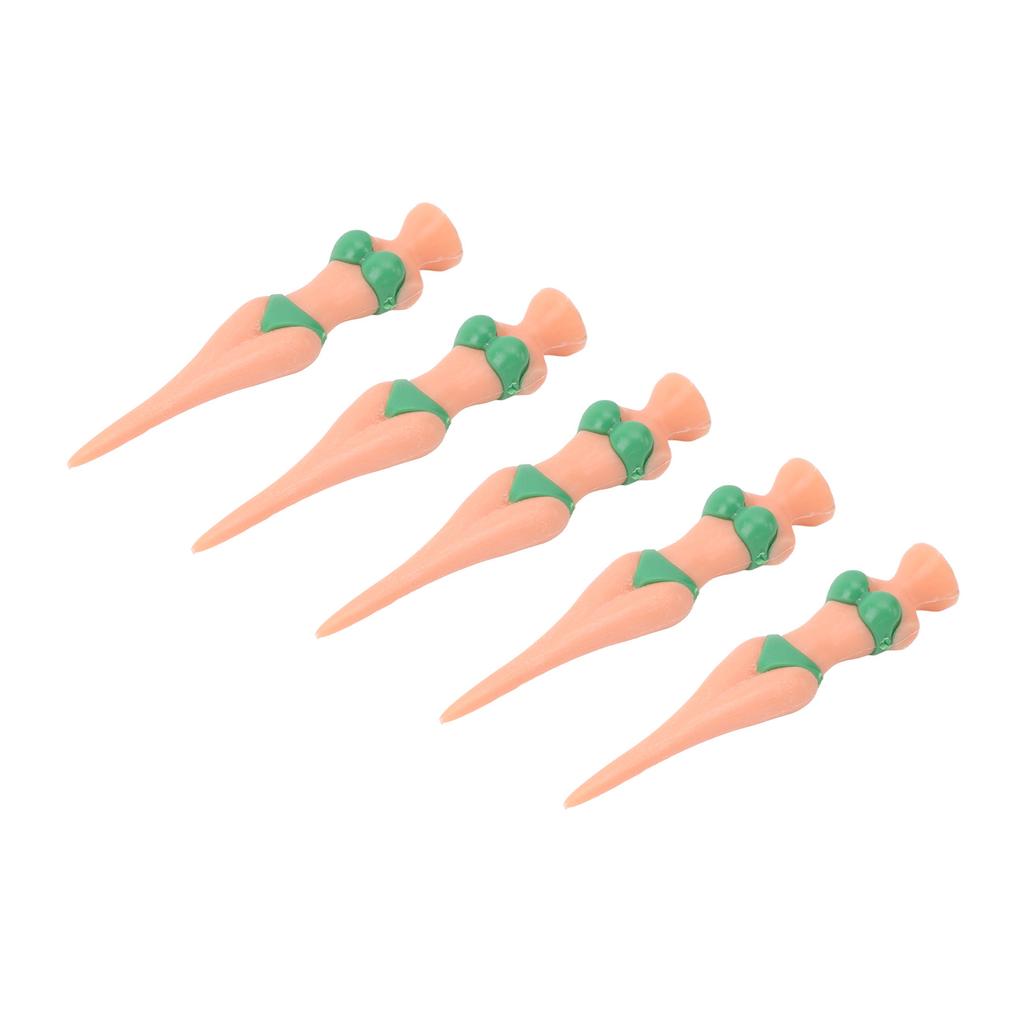 5 шт. пластиковых гольф-ти с противоскользящим покрытием, ти для гольфа с изображением девушки в бикини для тренировок по гольфу, зеленый