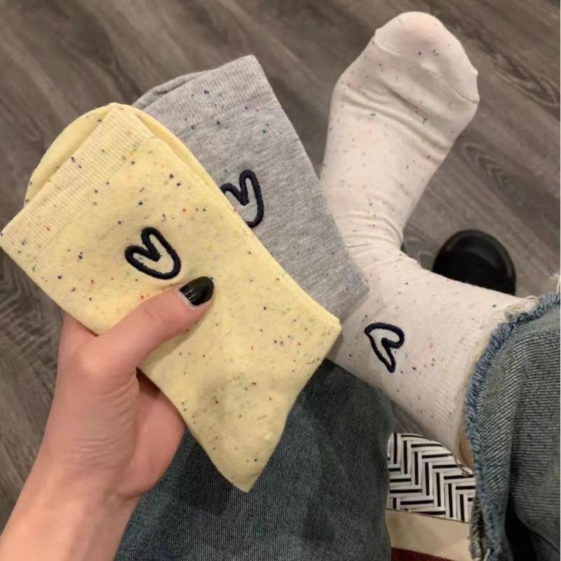 Женские весенне-осенние новые милые носки-гольфы с мультяшным рисунком, подходящие ко всему
