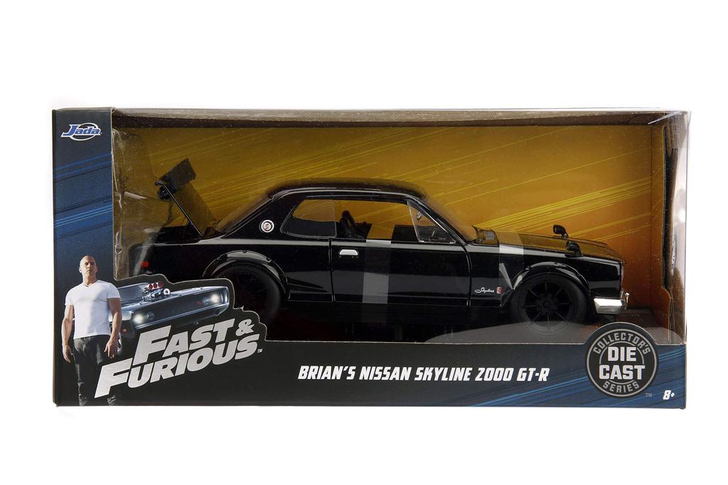 JADATOYS Fast Furious Diecast Car NISSAN SKYLINE 2000 Mini Car Black 124 & BRIAN'S GT-R