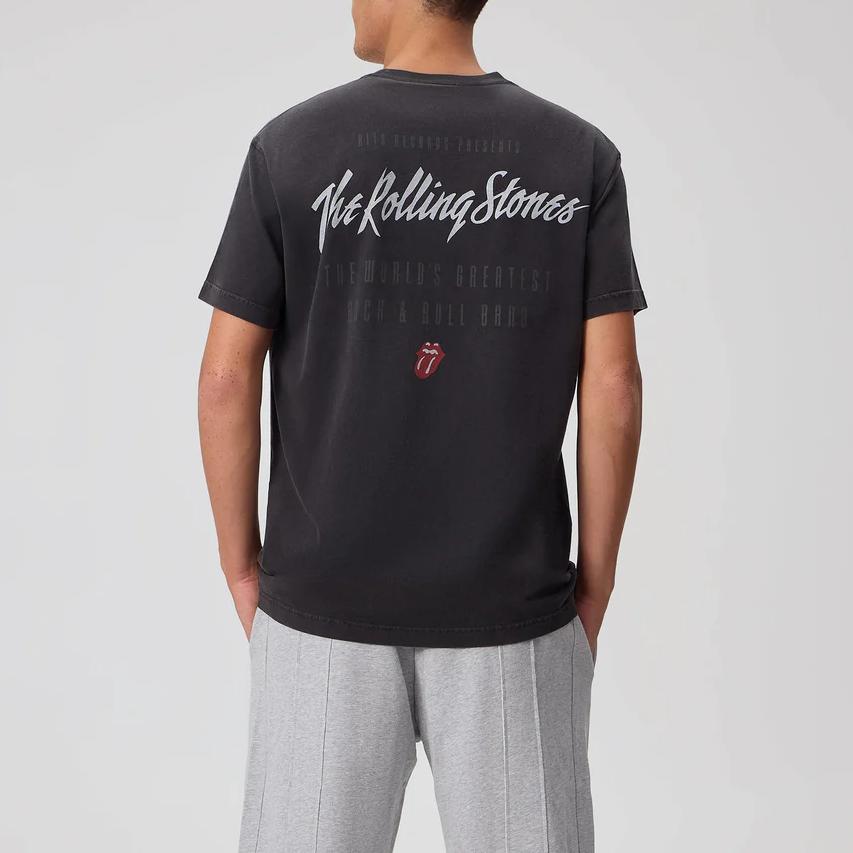 Kith Для The Rolling Stones Кит Ричардс Фото с концерта Винтажная футболка Черный Мужские топы KHM033213-001