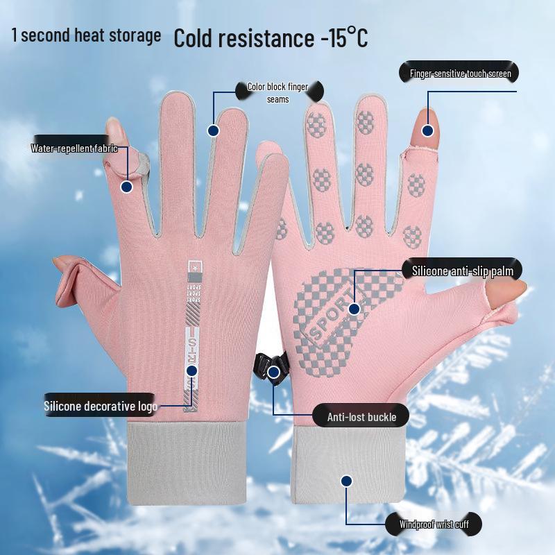 Ветрозащитные Водонепроницаемые Зимние Перчатки с Сенсорным Экраном для Мужчин и Женщин - Флисовая Подкладка для Велоспорта, Катания на Лыжах и Холодной Погоды