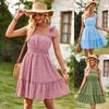 Fresh Style Casual Women's Summer Dress One-line Shoulder Ruffled Dress