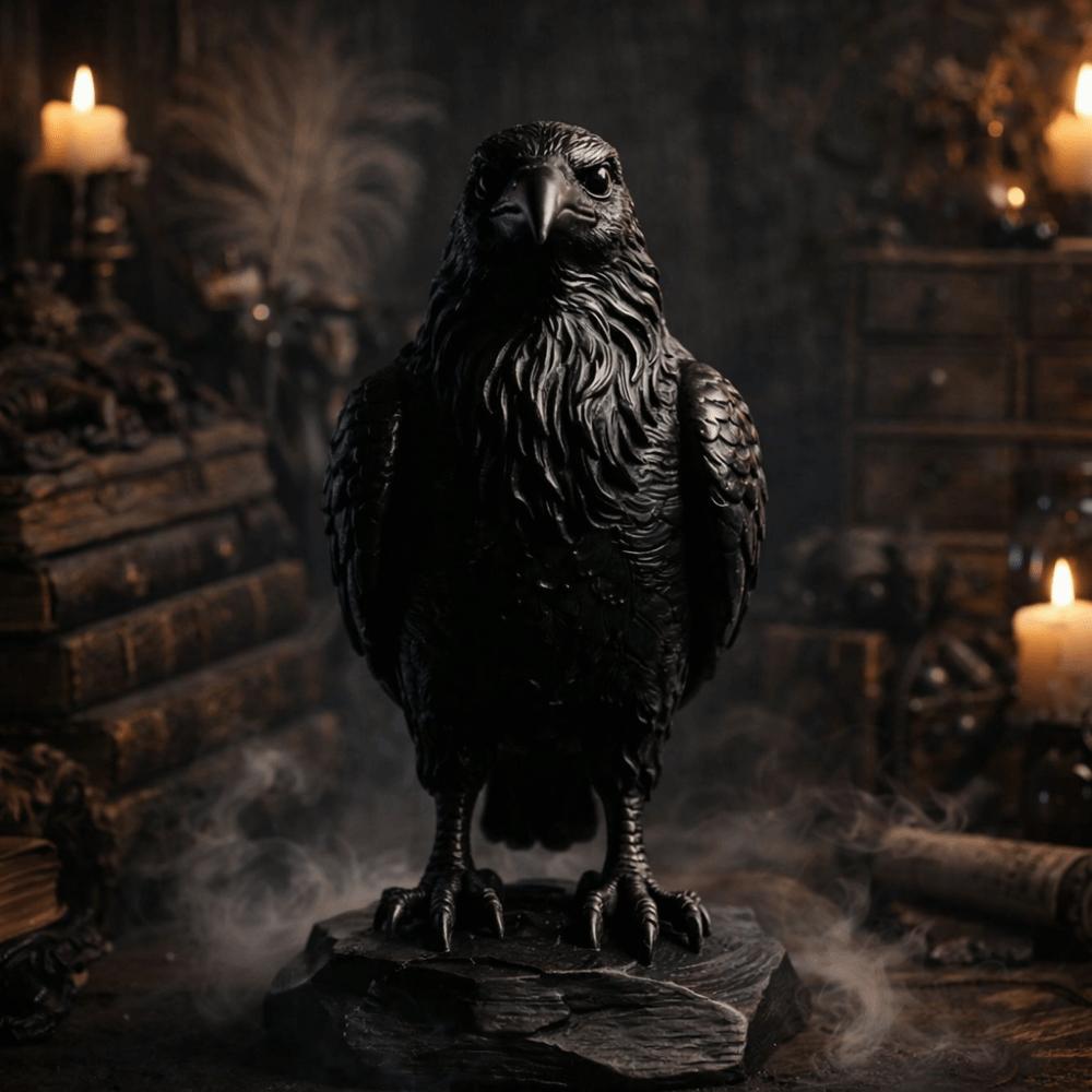 3D Printed Simulation Crow Model Raven Prop Bird Ornaments Craft Crow Statue Crafts Farm