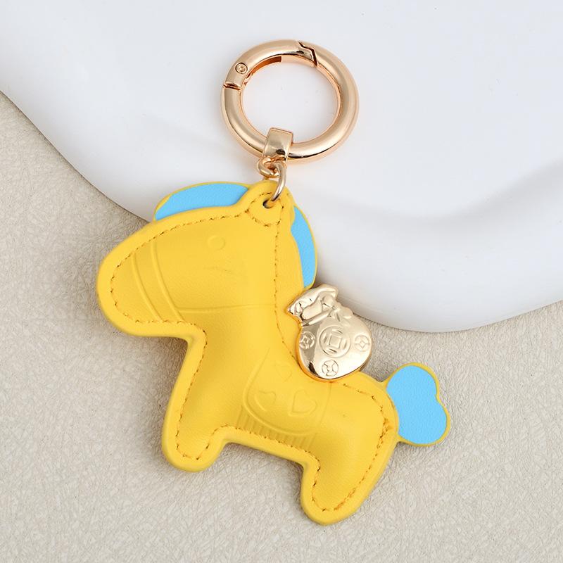 Creative Money Now Car Keychain Mini Book Bag Pendant Delicate Leather Female Pony Key Chain Gift