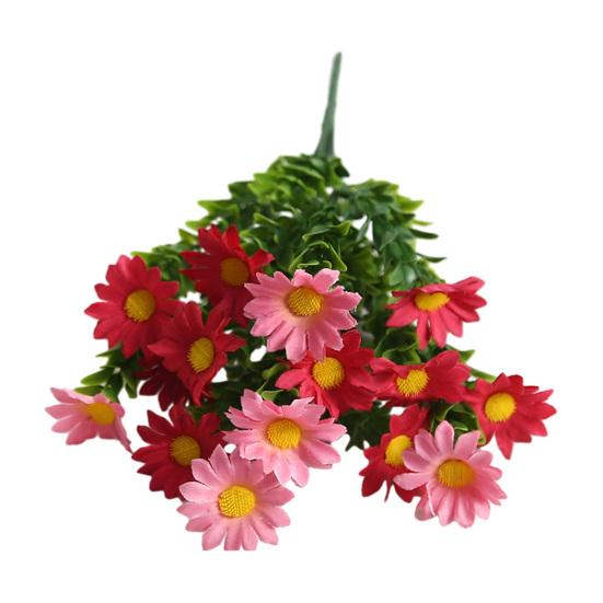 Искусственный цветок с зелеными листьями Реалистичный Устойчивый к УФ-лучам Поддельный шелковый букет цветов В помещении На открытом воздухе Сад Патио Балкон Домашнее украшение