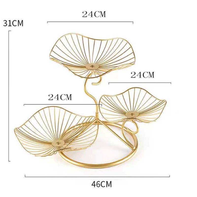 Iron Fruit Plate Living Room Home Fruit Plate Candy Bowls Nordic Three-layer Snack Shelf Rack Geometric Multi-layer Fruit Plate Basket Snacks Tray