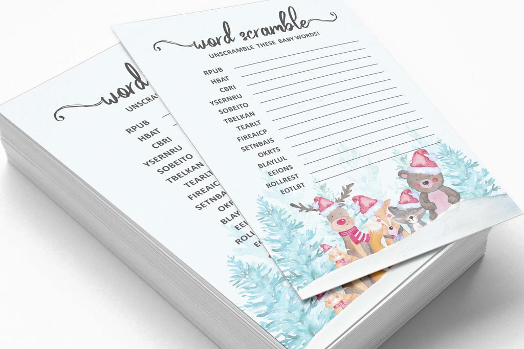 Inkdotpot 50 BabyA AlphabetA ABCA GameA Winter Jungle Theme Baby Shower Game Gender Neutral Party