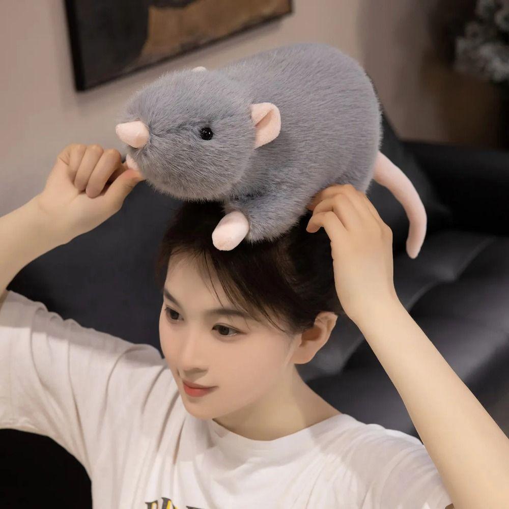 Mascot Peluche Mouse Plushie Doll Sleep Pillow Stuffed Rat Cartoon Simulation Mouse Plush  Kids Toy