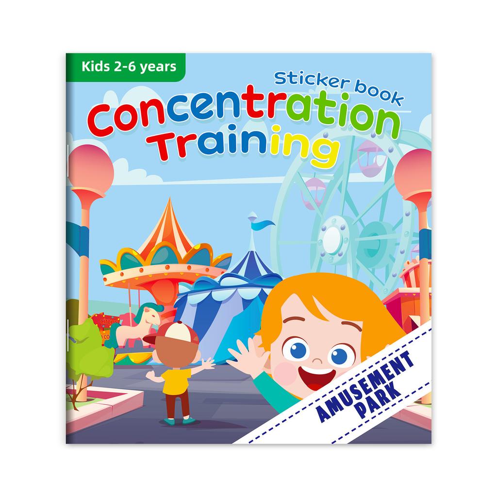 Happy Amusement Park Theme Sticker Book Children's Enlightenment Baby Early Education Sticker Toys Quiet Book