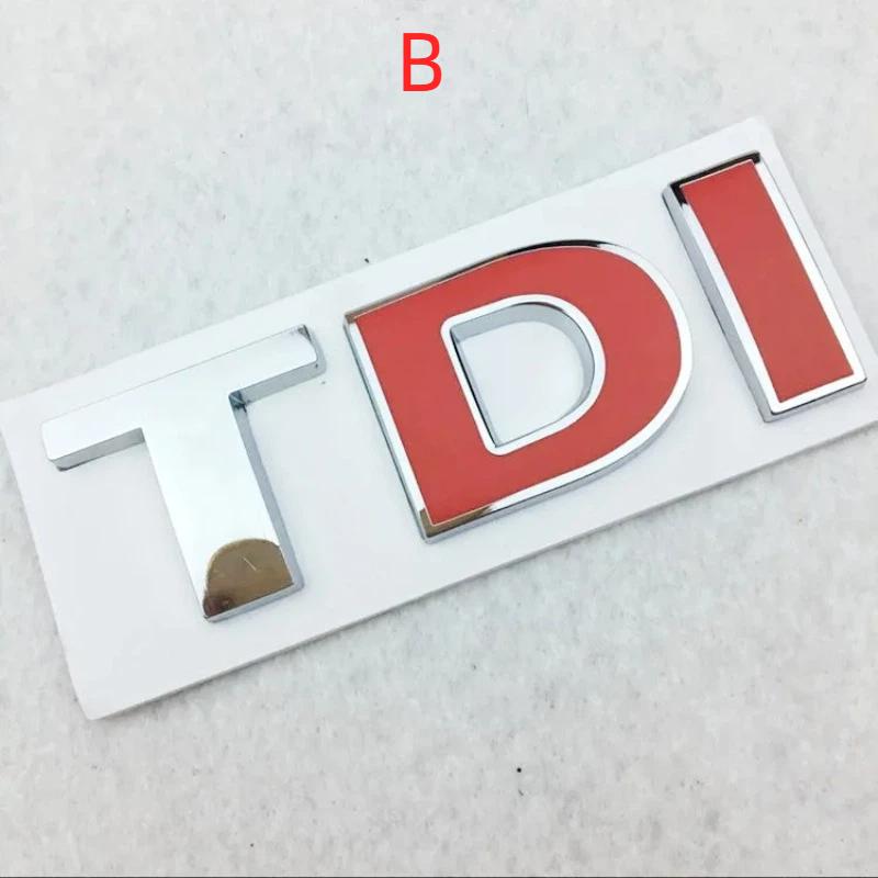 3D Металлическая эмблема TDI Хром Наклейка Эмблема на заднюю крышку багажника автомобиля