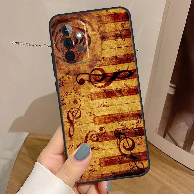 Клавиши пианино Винтажные ноты Чехол Для Samsung Galaxy A15 A25 A35 A55 A52 A32 A12 A14 A34 A54 A51 A71 A53 A13 A33 Чехол