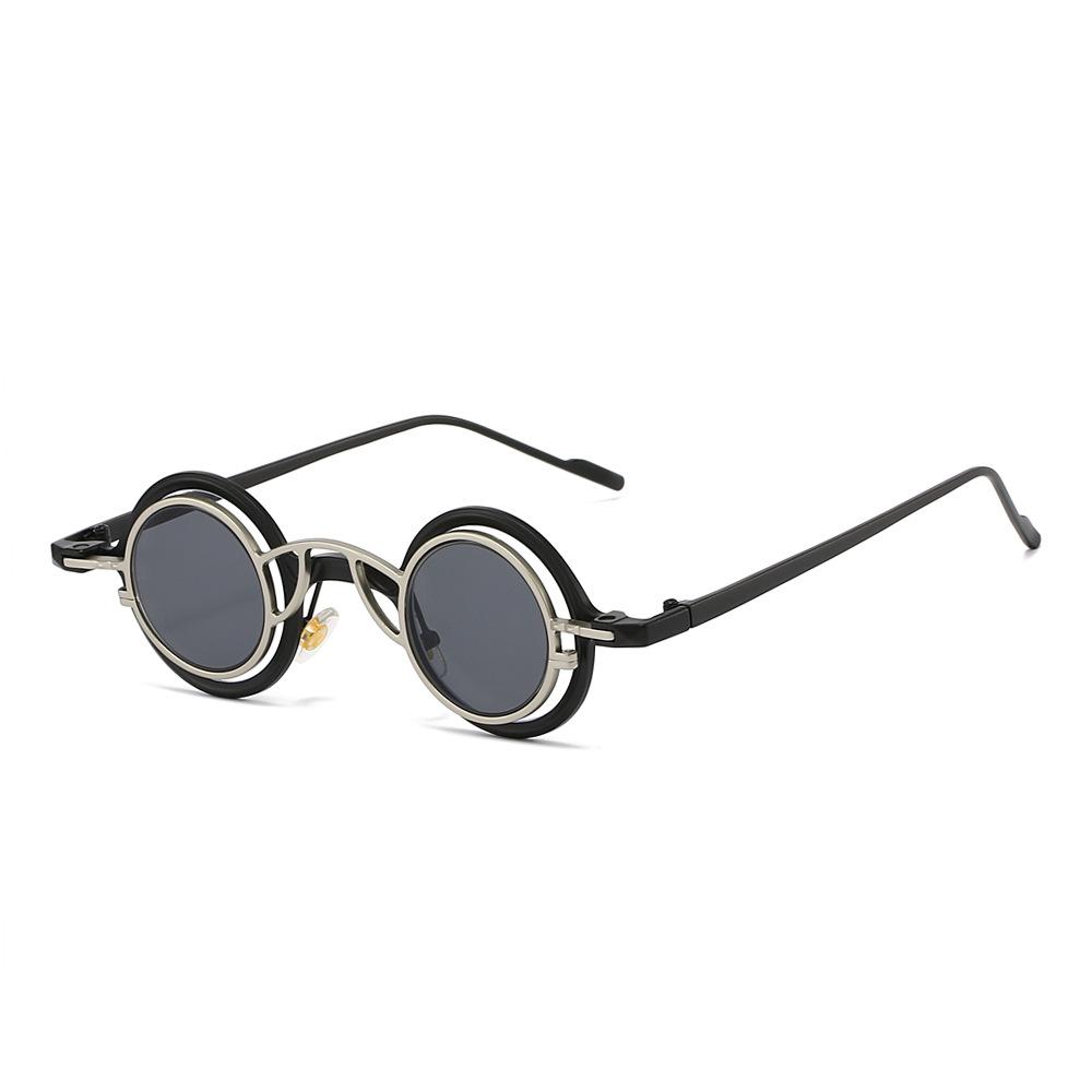 High Quality High End Designer Style Retro Trendy Alloy Metal Round Shaped For Both Male Men Female Sun Glasses