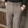 Men's Slim Fit Wool Trousers: Casual Korean Style for Business and Trendy Autumn/Winter Wear